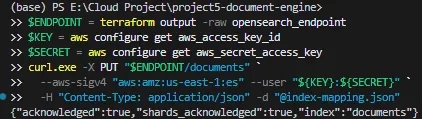 Creating the OpenSearch documents index