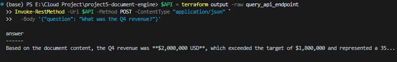 RAG query test success — answer with source