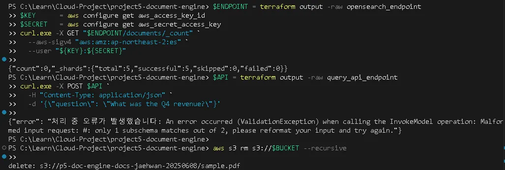 Testing query API and confirming cleanup